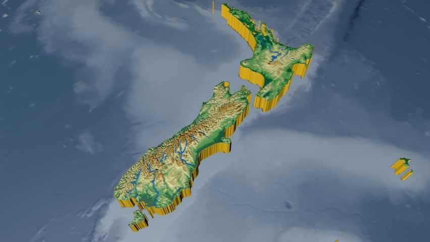 Bản đồ của 3d new zealand