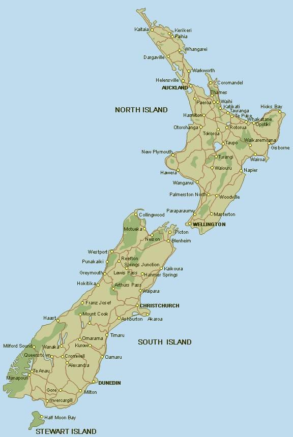new zealand đầy đủ bản đồ