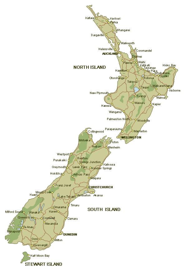 Bản đồ, chi tiết new zealand
