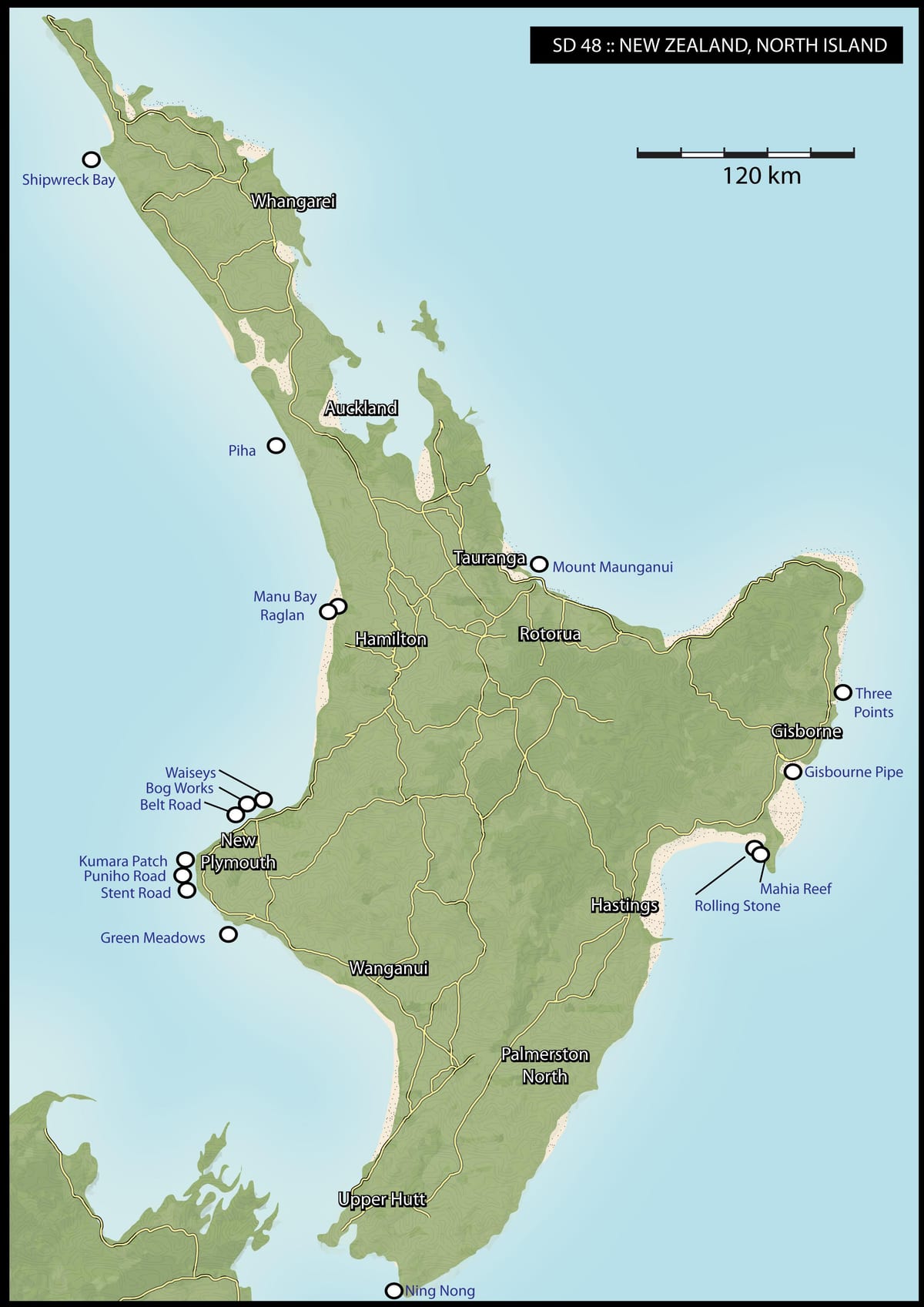 Bản đồ của new zealand lướt