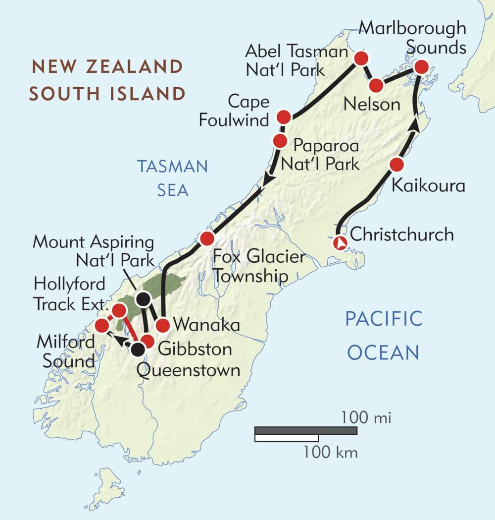 Bản đồ của new zealand đường mòn