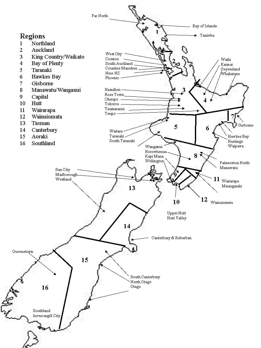 đen và trắng bản đồ của new zealand