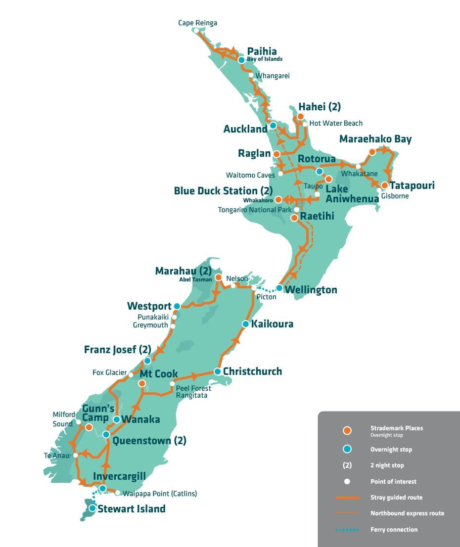 new zealand du lịch bản đồ