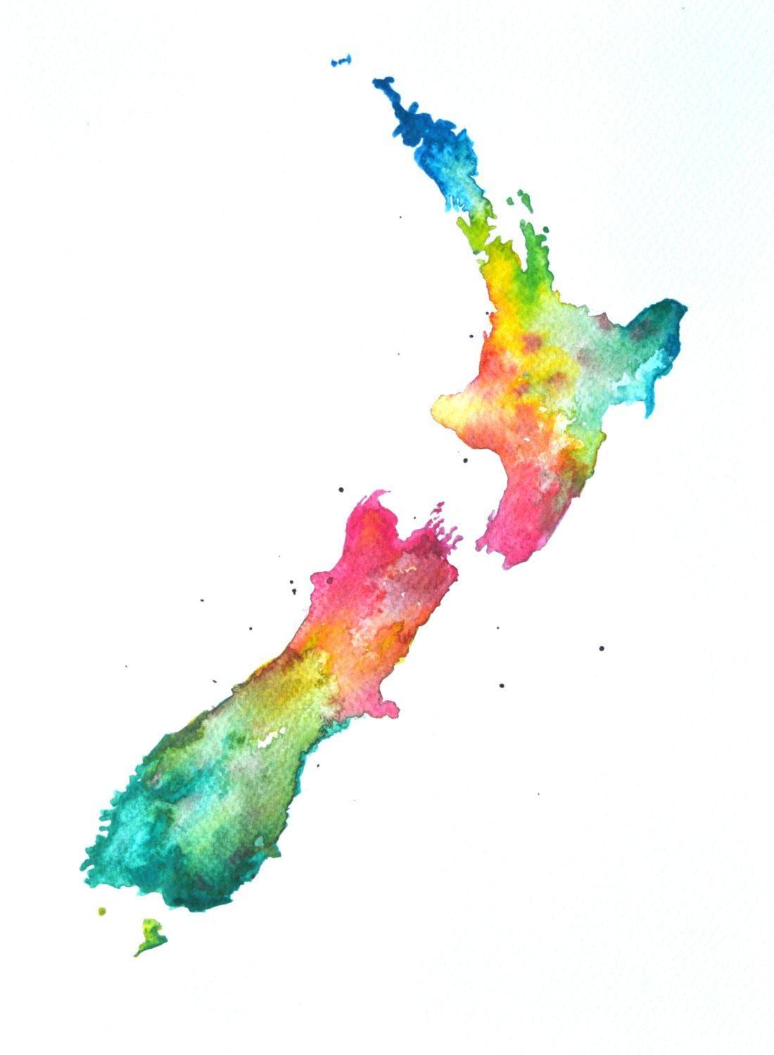 Bản đồ của new zealand nghệ thuật