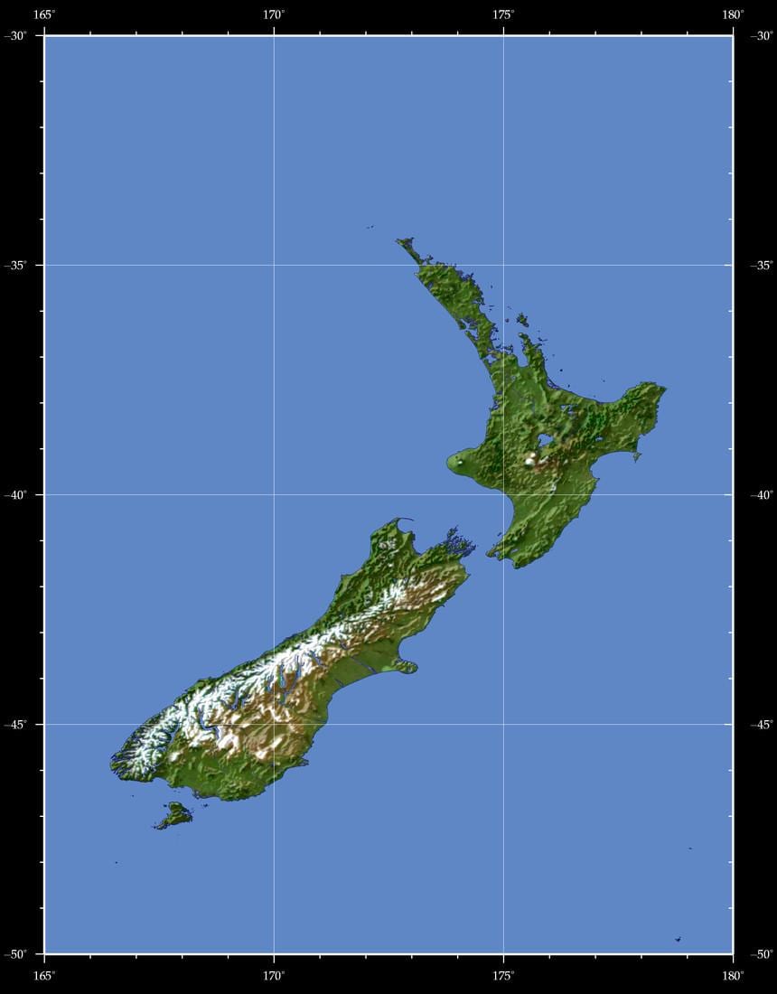 new zealand trái đất bản đồ