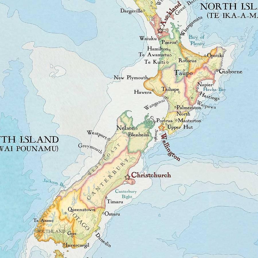 Bản đồ của new zealand in