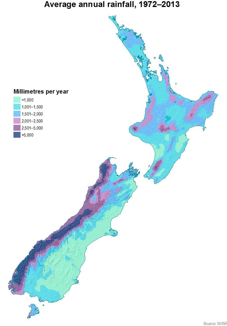 new zealand mưa bản đồ