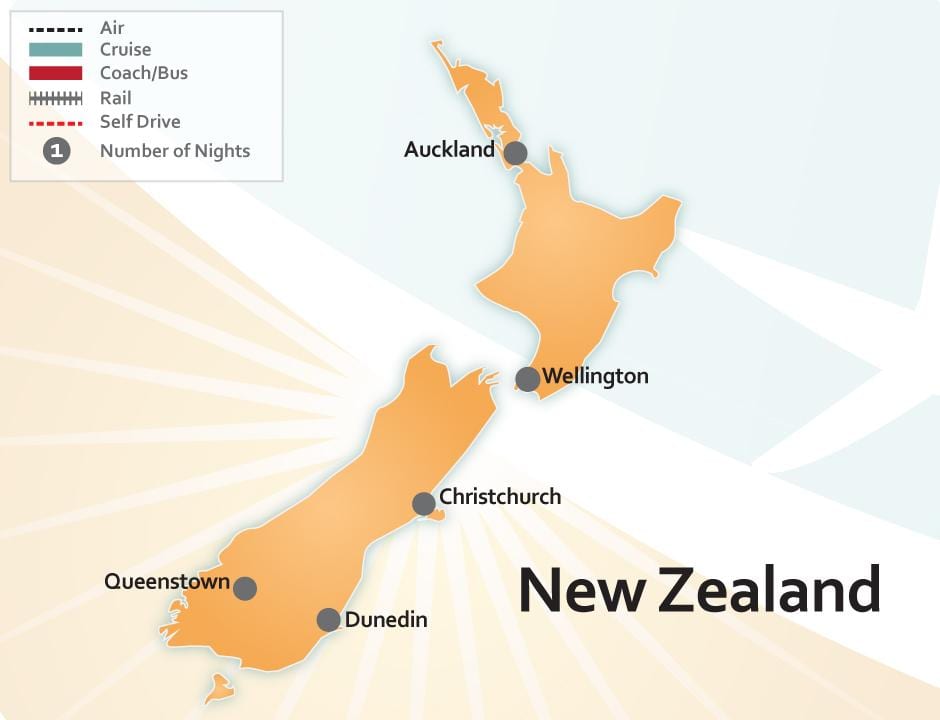 Bản đồ của new zealand sân bay