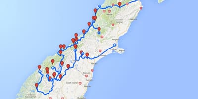 Bản đồ của đảo phía nam new zealand