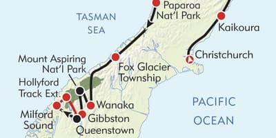 Bản đồ của new zealand đường mòn