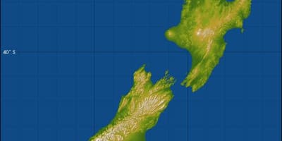 New zealand độ cao bản đồ