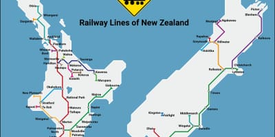 New zealand mạng lưới đường sắt bản đồ