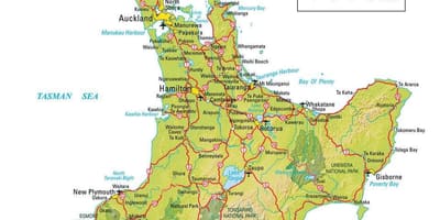 Bản đồ của bắc new zealand