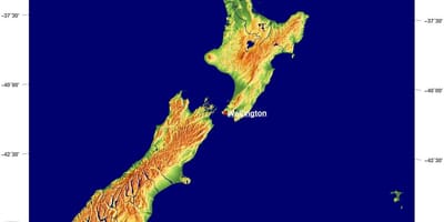New zealand địa hình bản đồ