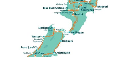 New zealand du lịch bản đồ