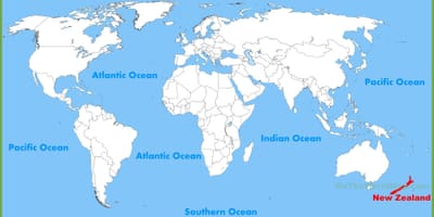 New zealand vị trí trên bản đồ thế giới