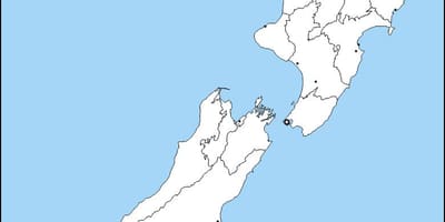 Bản đồ trắng của úc và new zealand