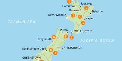 Bản đồ của new zealand khu vực