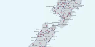Bản đồ của new zealand lái xe
