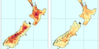 Bản đồ của new zealand nhiệt độ