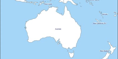 Phác thảo bản đồ của úc và new zealand