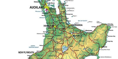 Chi tiết và bản đồ của đảo bắc new zealand