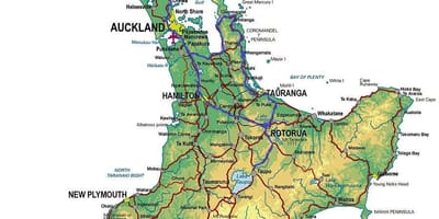 Bản đồ của trượt tuyết hòn đảo phía bắc new zealand